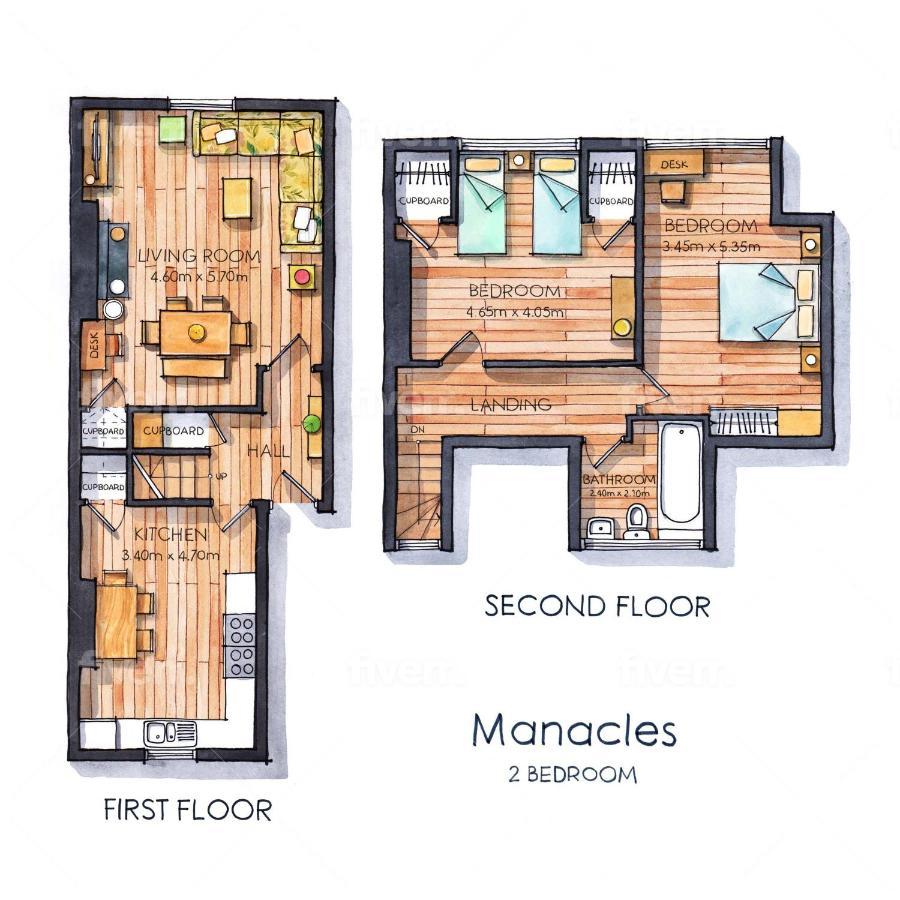 Manacles - Spacious Flat Near Beach With Sea Views & Parking Falmouth Exterior foto